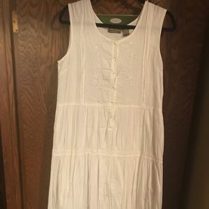 Jane Ashley white cotton sleeveless summer dress